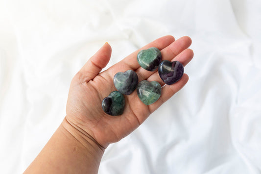 Fluorite Hearts Small - Premium Crystals + Gifts from Clarity Co. - NZ's Favourite Online Crystal Shop