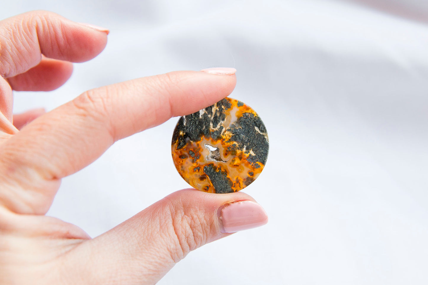 Marcasite With Agate Disc