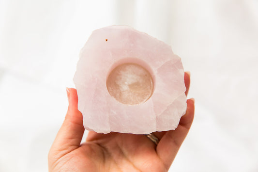 Rose Quartz Tealight Holder - Premium Crystals + Gifts from Clarity Co. - NZ's Favourite Online Crystal Shop