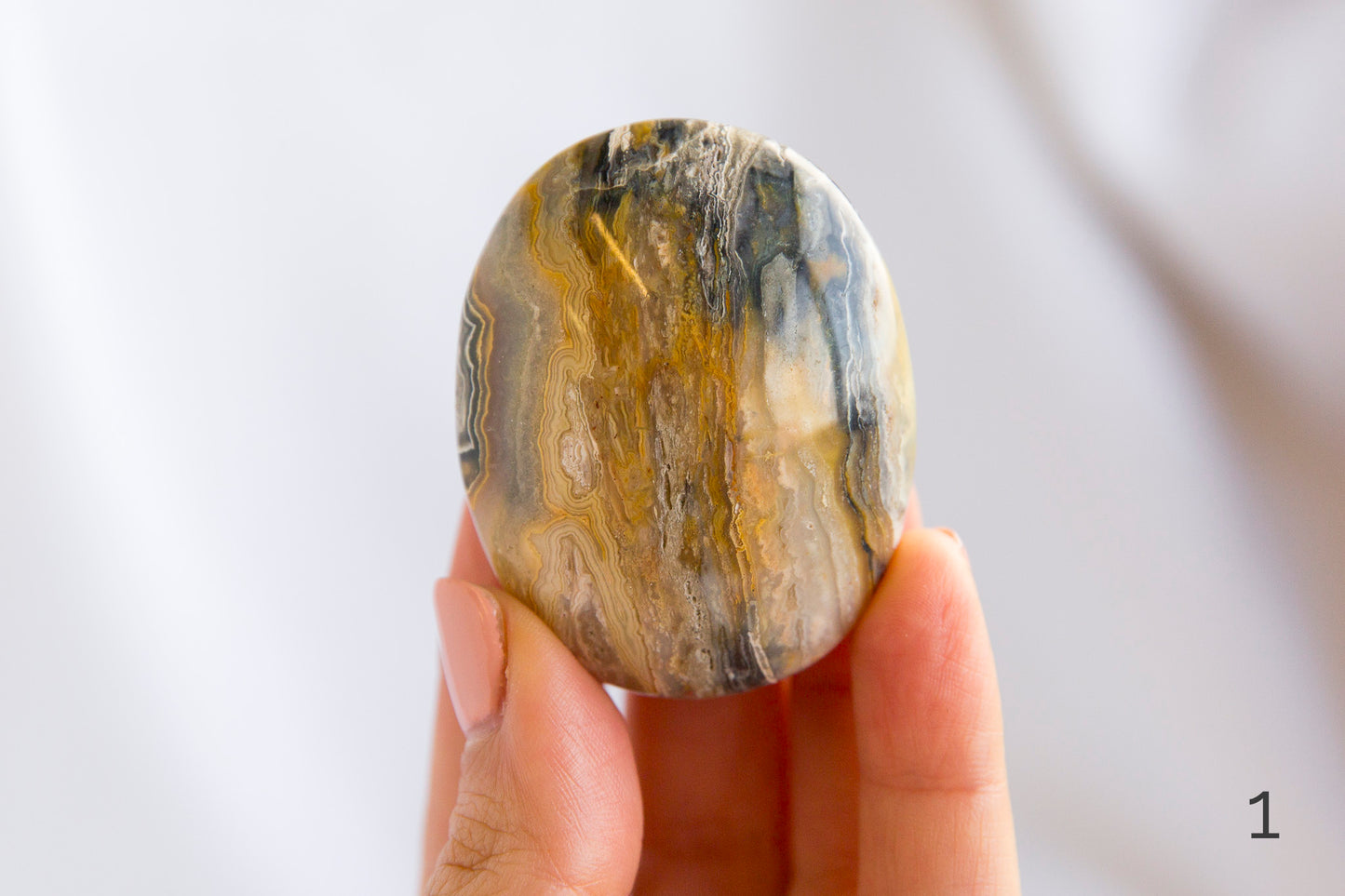 Black Crazy Lace Agate Palmstones