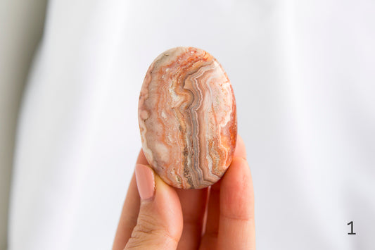 Pink Crazy Lace Agate Palmstones