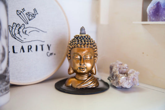 Bronze Buddha Backflow Incense Burner - Premium Crystals + Gifts from Clarity Co. - NZ's Favourite Online Crystal Shop