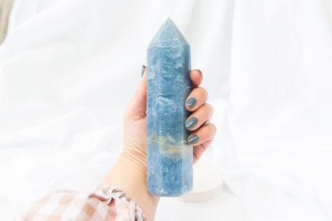 Blue Calcite Tower - Premium Crystals + Gifts from Clarity Co. - NZ's Favourite Online Crystal Shop