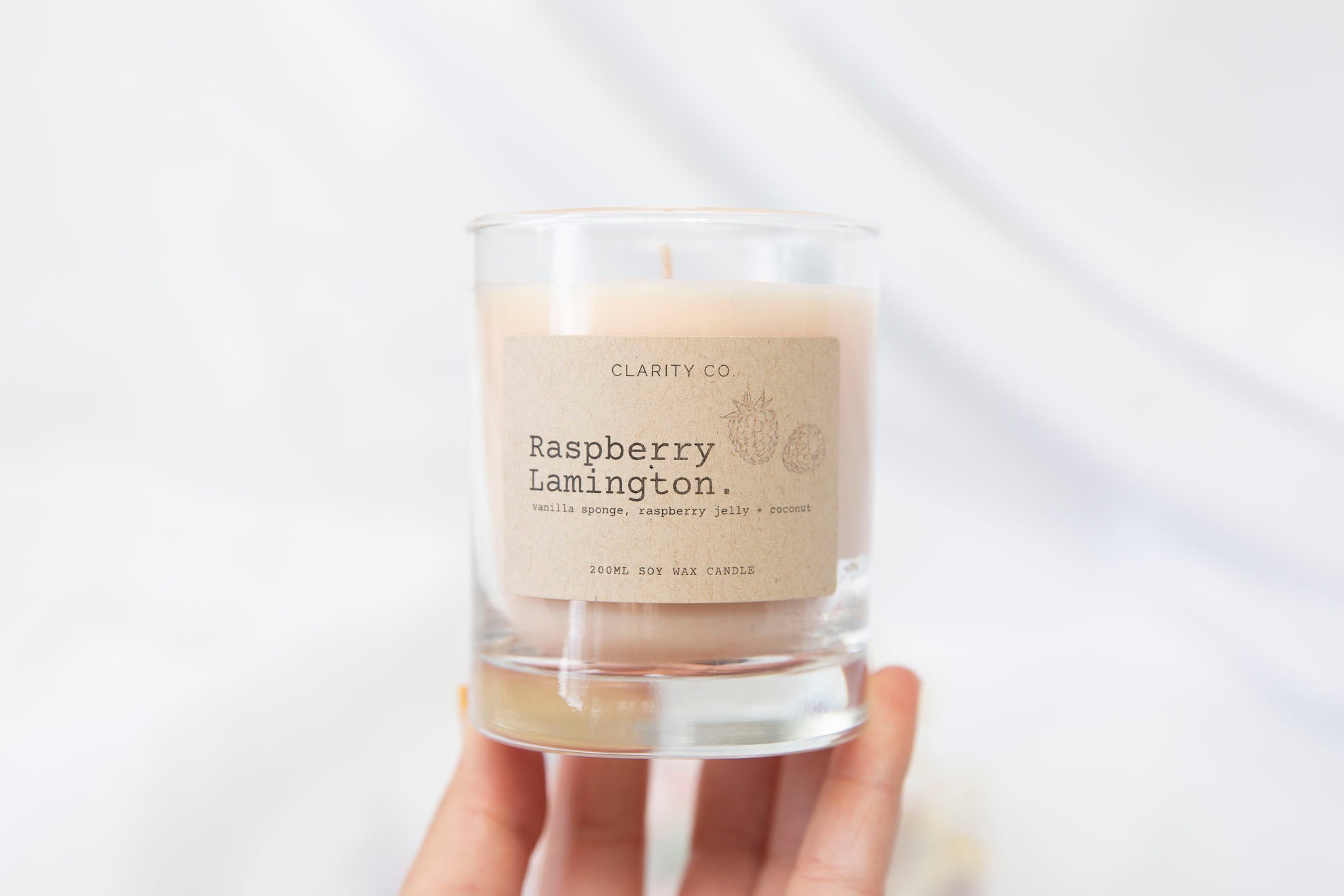 Raspberry Lamington - Scented Soy Candle - Premium Crystals + Gifts from Clarity Co. - NZ's Favourite Online Crystal Shop