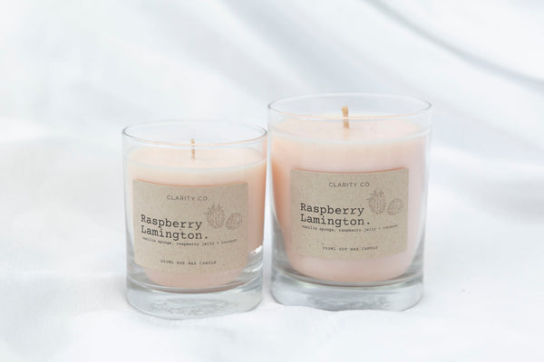 Raspberry Lamington - Scented Soy Candle - Premium Crystals + Gifts from Clarity Co. - NZ's Favourite Online Crystal Shop