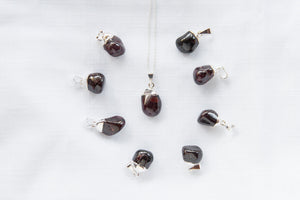 Silver Capped Garnet Mini Tumble Necklace - Premium Crystals + Gifts from Clarity Co. - NZ's Favourite Online Crystal Shop