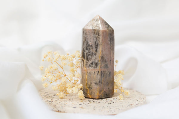 Black Moonstone Short Tower #2 - Premium Crystals + Gifts from Clarity Co. - NZ's Favourite Online Crystal Shop