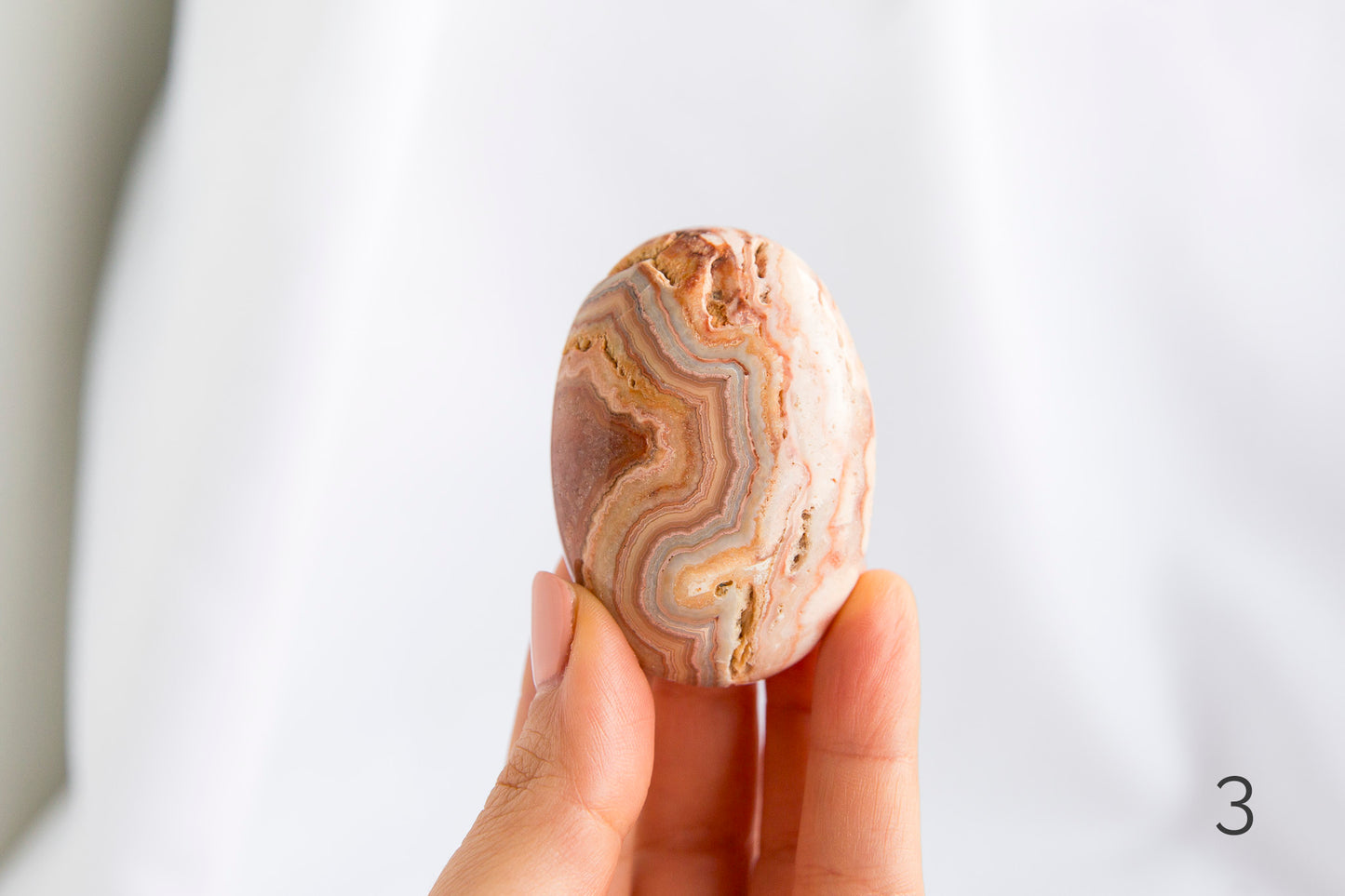 Pink Crazy Lace Agate Palmstones
