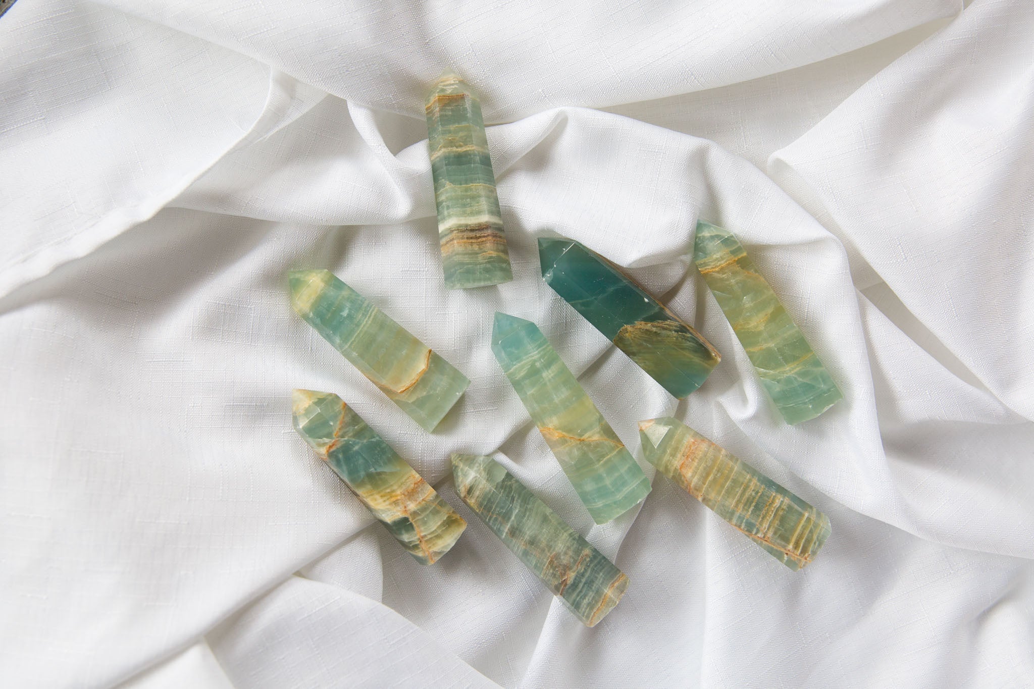 Banded Blue Calcite (Blue Onyx) Polished Points - Premium Crystals + Gifts from Clarity Co. - NZ's Favourite Online Crystal Shop