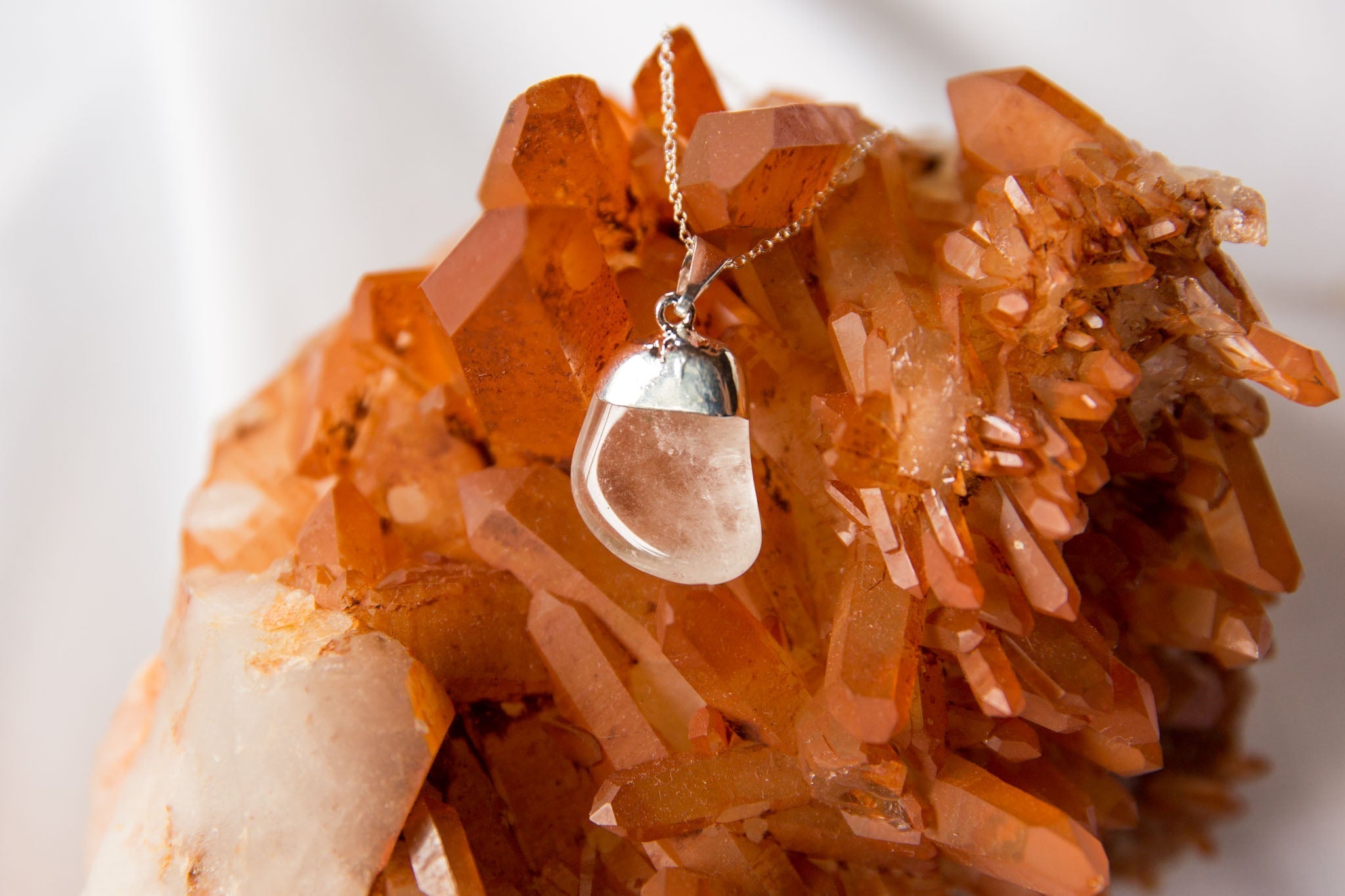 Silver Capped Clear Quartz Tumble Necklace - Premium Crystals + Gifts from Clarity Co. - NZ's Favourite Online Crystal Shop