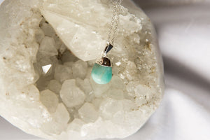 Silver Capped Amazonite Tumble Necklace - Premium Crystals + Gifts from Clarity Co. - NZ's Favourite Online Crystal Shop