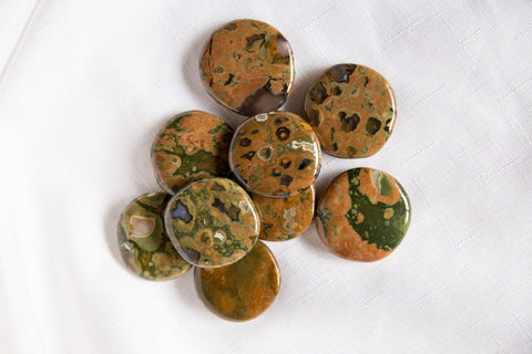 Rhyolite Rainforest Jasper Flatstones - Premium Crystals + Gifts from Clarity Co. - NZ's Favourite Online Crystal Shop