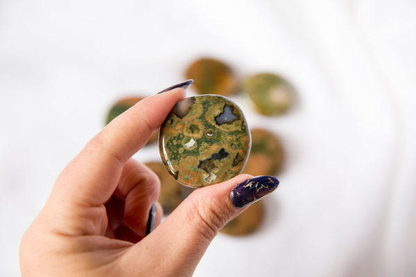 Rhyolite Rainforest Jasper Flatstones - Premium Crystals + Gifts from Clarity Co. - NZ's Favourite Online Crystal Shop