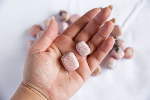 Peruvian Light Rhodonite Tumblestones - Premium Crystals + Gifts from Clarity Co. - NZ's Favourite Online Crystal Shop