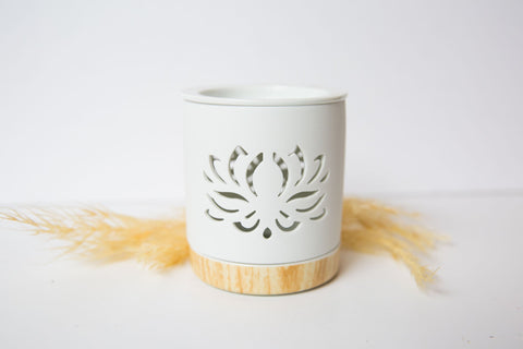 White Lotus Cut Out Oil Burner - Premium Crystals + Gifts from Clarity Co. - NZ's Favourite Online Crystal Shop