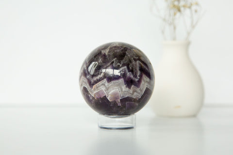 Chevron Amethyst Sphere #3 - Premium Crystals + Gifts from Clarity Co. - NZ's Favourite Online Crystal Shop