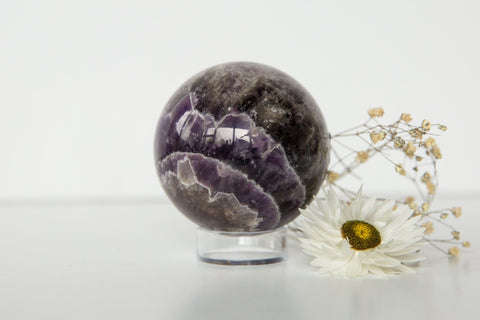 Chevron Amethyst Sphere #4 - Premium Crystals + Gifts from Clarity Co. - NZ's Favourite Online Crystal Shop