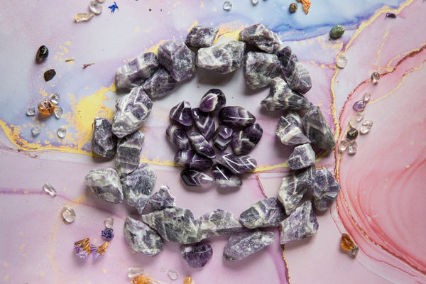 Chevron Amethyst Tumblestone - Premium Crystals + Gifts from Clarity Co. - NZ's Favourite Online Crystal Shop
