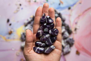 Chevron Amethyst Tumblestone - Premium Crystals + Gifts from Clarity Co. - NZ's Favourite Online Crystal Shop