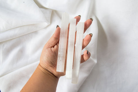 Satin Spar (Selenite) Rods - 15cm - Premium Crystals + Gifts from Clarity Co. - NZ's Favourite Online Crystal Shop