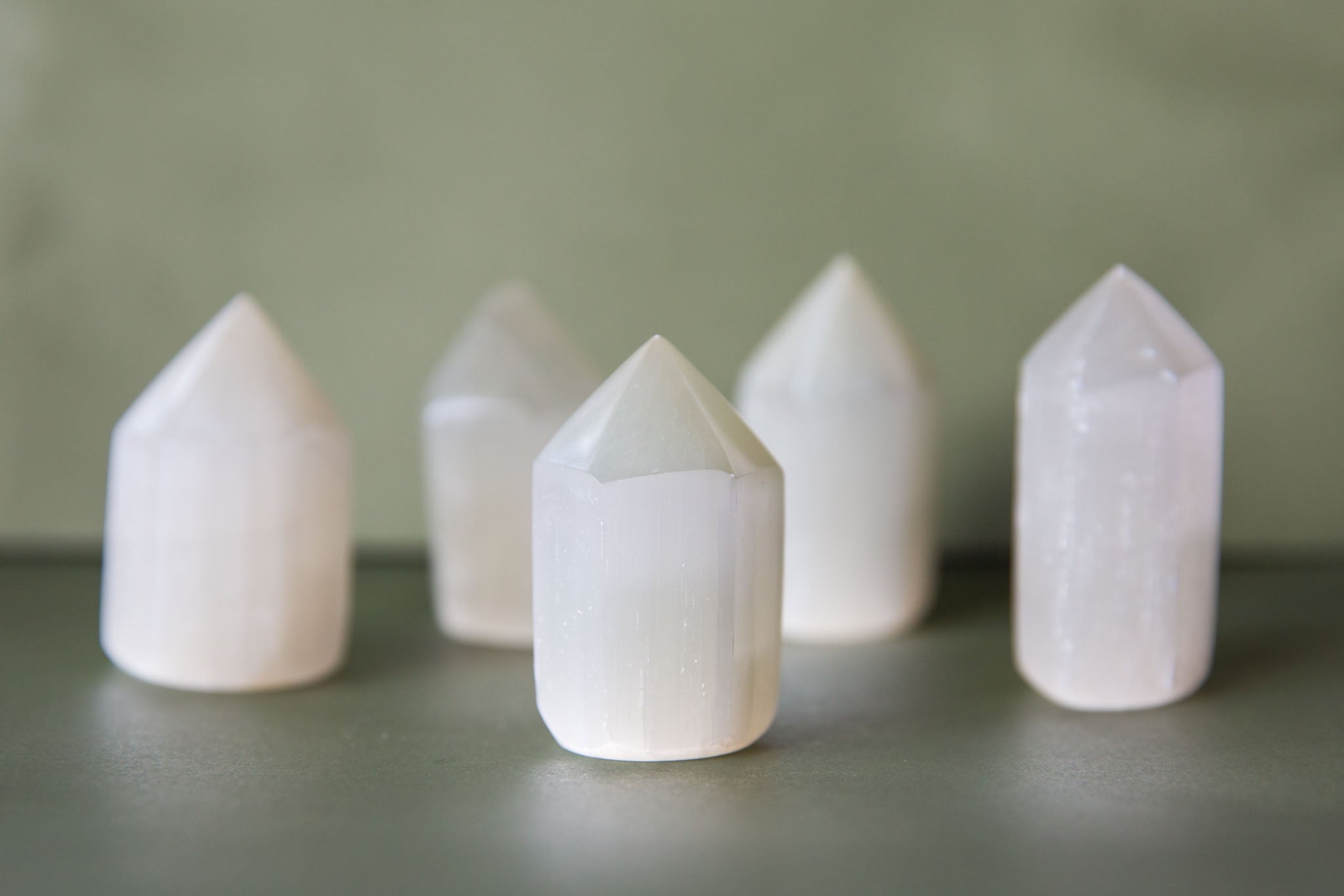 Lemon Satin Spar (Selenite) Polished Points - Premium Crystals + Gifts from Clarity Co. - NZ's Favourite Online Crystal Shop