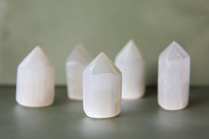 Lemon Satin Spar (Selenite) Polished Points - Premium Crystals + Gifts from Clarity Co. - NZ's Favourite Online Crystal Shop