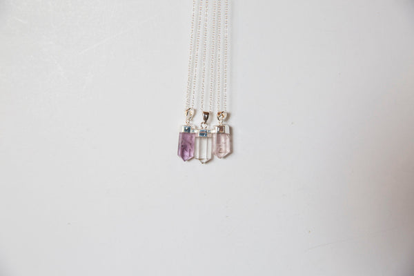 Rose Quartz Dainty Point Necklace - Premium Crystals + Gifts from Clarity Co. - NZ's Favourite Online Crystal Shop