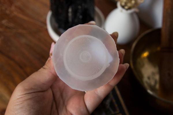 Satin Spar (Selenite) Tealight Holder - Premium Crystals + Gifts from Clarity Co. - NZ's Favourite Online Crystal Shop