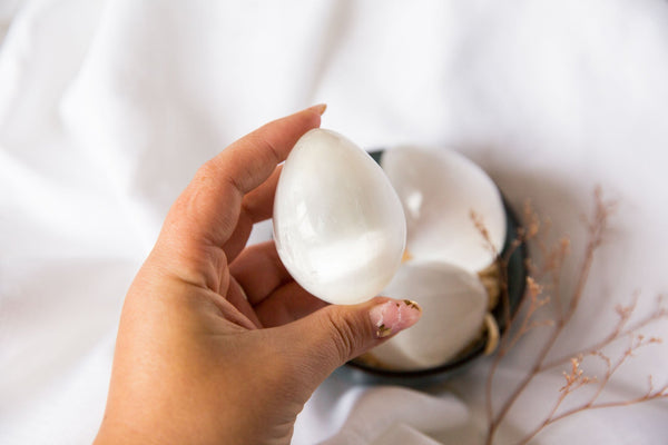 Satin Spar (Selenite) Egg - Premium Crystals + Gifts from Clarity Co. - NZ's Favourite Online Crystal Shop