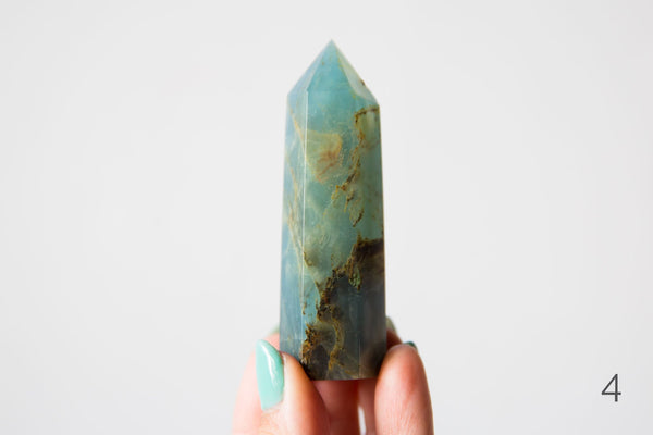Banded Blue Calcite (Blue Onyx) Polished Points - Premium Crystals + Gifts from Clarity Co. - NZ's Favourite Online Crystal Shop
