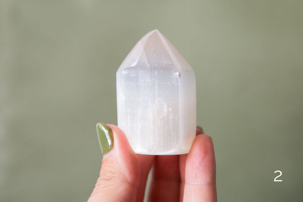 Lemon Satin Spar (Selenite) Polished Points - Premium Crystals + Gifts from Clarity Co. - NZ's Favourite Online Crystal Shop