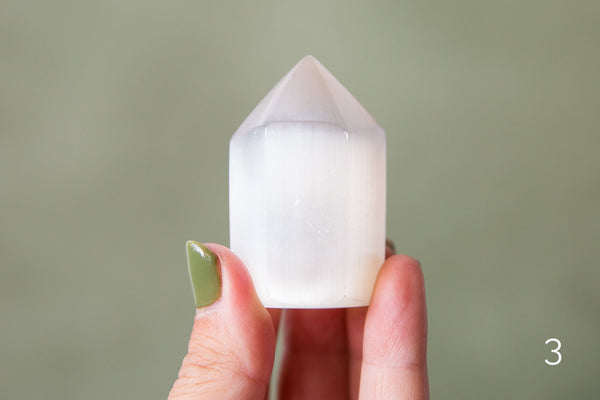 Lemon Satin Spar (Selenite) Polished Points - Premium Crystals + Gifts from Clarity Co. - NZ's Favourite Online Crystal Shop