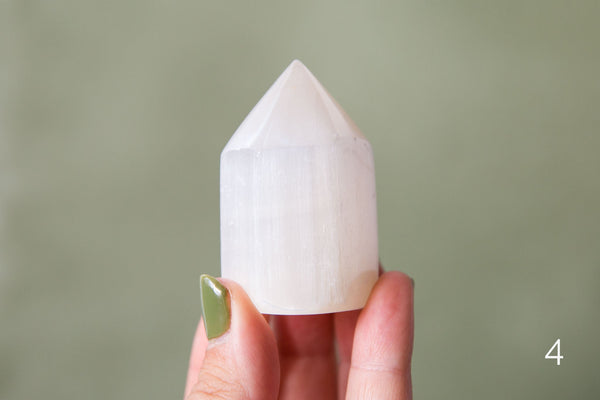 Lemon Satin Spar (Selenite) Polished Points - Premium Crystals + Gifts from Clarity Co. - NZ's Favourite Online Crystal Shop