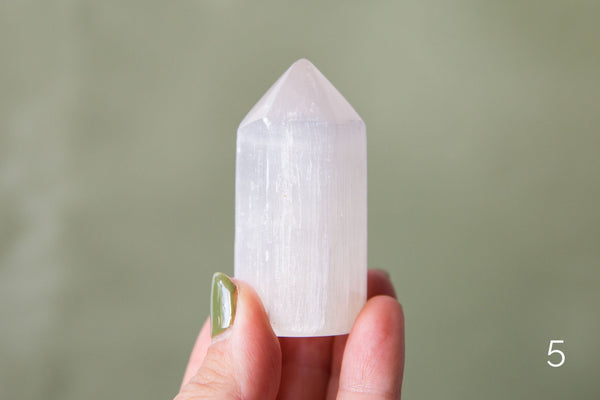 Lemon Satin Spar (Selenite) Polished Points - Premium Crystals + Gifts from Clarity Co. - NZ's Favourite Online Crystal Shop