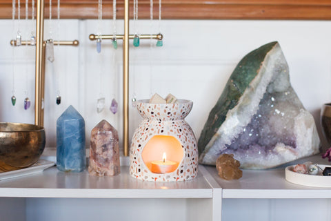 Terrazzo Print Oil Burner - Premium Crystals + Gifts from Clarity Co. - NZ's Favourite Online Crystal Shop