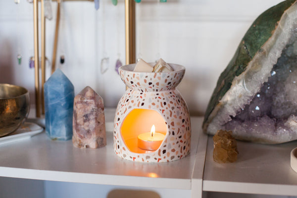 Terrazzo Print Oil Burner - Premium Crystals + Gifts from Clarity Co. - NZ's Favourite Online Crystal Shop