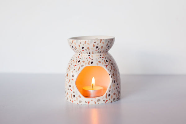 Terrazzo Print Oil Burner - Premium Crystals + Gifts from Clarity Co. - NZ's Favourite Online Crystal Shop