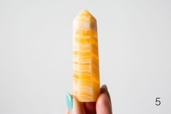 Banded Orange Calcite Polished Points - Premium Crystals + Gifts from Clarity Co. - NZ's Favourite Online Crystal Shop