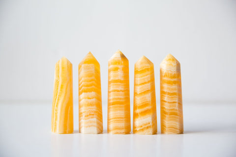 Banded Orange Calcite Polished Points - Premium Crystals + Gifts from Clarity Co. - NZ's Favourite Online Crystal Shop
