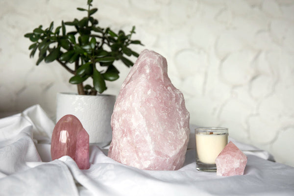 Rose Quartz XL Cut Base Rough - Premium Crystals + Gifts from Clarity Co. - NZ's Favourite Online Crystal Shop